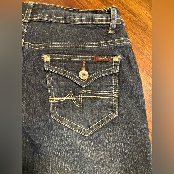 VTG Angels Dark Wash Denim Jeans Size 4 - Picture 6 of 8